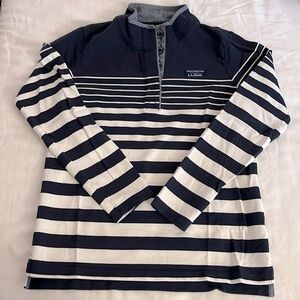 L.L.Bean striped Quarter Button Pullover size S